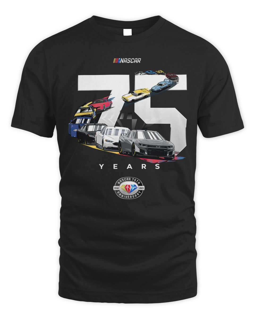 NASCAR Checkered Flag 75th Anniversary 2023 Schedule Shirt Baribs